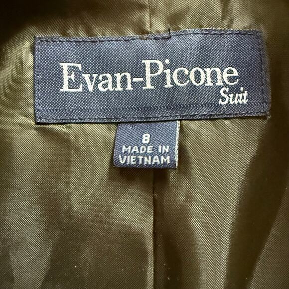 VTG Awesome Fall Look Evan Picone Glen Plaid Blazer w Paisley Hanky MINT - Picture 5 of 7